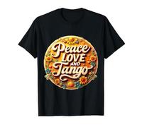 Paz Amor Y Tango Amante Bailarina Profesor Instructor Vintage Camiseta gráfica económica, Hombre, Negro, L