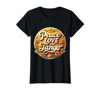 Paz Amor Y Tango Amante Bailarina Profesor Instructor Vintage Camiseta gráfica económica, Mujer, Negro, XL