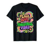 Paz Amor y Vibras Navideñas Vacaciones Navidad Animación Camiseta