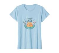 Paz como un Capibara: Lindo Regalo para Amantes del Zen de Animales Camiseta, Mujer, Azul Bebé, XS