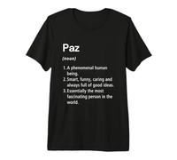 Paz Definición de Nombre Diccionario Divertido Camiseta Premium