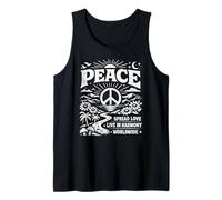 Paz Difusión Amor Vivir En Armonía En Todo El Mundo Retro Naturaleza Camiseta sin Mangas