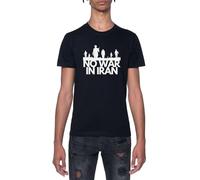 Paz Entre Israel E Irán Camiseta Negro para Hombre De Manga Corta con Cuello Redondo