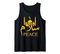 Paz Islam Caligrafía Mezquita Ramadán Musulmán Vitral Camiseta sin Mangas