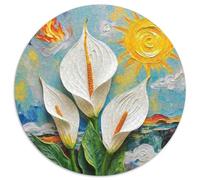 Paz Lily 1000 Piezas Puzzle Aliviar Estrés Rompecabezas Circular Juegos Intelectuales Arte Regalos Regalos Familiares (67.5x67.5cm)