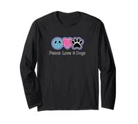 Paz Love & Dogs Peace Sign Heart Paw Print Dog Lover Manga Larga