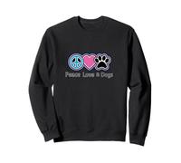 Paz Love & Dogs Peace Sign Heart Paw Print Dog Lover Sudadera