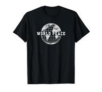 Paz Mundial, Paz para Todos, Camiseta gráfica económica, Hombre, Negro, M