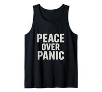 Paz sobre el pánico. Estoico, Vintage, Motivacional, Cita. Camiseta sin Mangas