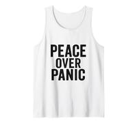 Paz sobre el pánico. Estoico, Vintage, Motivacional, Cita. Camiseta sin Mangas