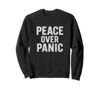 Paz sobre el pánico. Estoico, Vintage, Motivacional, Cita. Sudadera