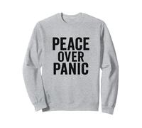 Paz sobre el pánico. Estoico, Vintage, Motivacional, Cita. Sudadera
