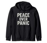 Paz sobre el pánico. Estoico, Vintage, Motivacional, Cita. Sudadera con Capucha