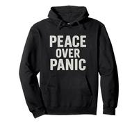 Paz sobre el pánico. Estoico, Vintage, Motivacional, Cita. Sudadera con Capucha
