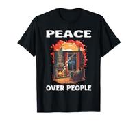 Paz sobre Las Personas Leyendo en la Chimenea Solo en casa Gratis Camiseta