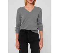 Paz Torras Jersey básico cuello pico de mujer. Gris 36