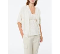 Paz Torras Paz Torras - Chaqueta bordada de mujer de manga corta realizada en un tejido 100%algodón. Crudo Talla 40