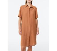 Paz Torras Paz Torras - Vestido camisero de manga corta con vuelta y aberturas laterales en el bajo. Marrón Talla 46
