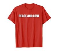 Paz Y Amor Camiseta, Hombre, Rojo, 3XL
