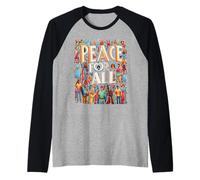 Paz Y Amor para Todos Difundir Paz Y Respeto Unidad Libertad Camiseta Manga Raglan