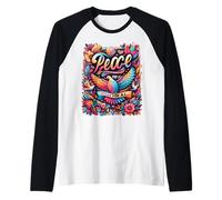 Paz Y Amor para Todos Difundir Paz Y Respeto Unidad Libertad Camiseta Manga Raglan