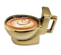 Paza del baño Cerámica 12oz Paop taza novedosa tazón de café tazón copa de bebidas con caca oculta dentro del regalo de mordaza para la broma April Fool's Day Golden