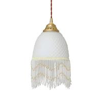 PAZWAHF Lámpara colgante con flecos de vidrio de latón con altura ajustable, para sala de estar, dormitorio, restaurante, cafetería, casa de té, bar, comedor, club (con bombilla E27)