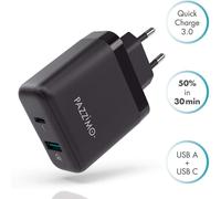 Pazzimo Mains Cargador 6A 33W Usb-C + Usb-A QC 3.0 Fuente para Notebook Tablet