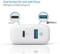 Pazzimo Mains Cargador 6A 33W Usb-C + Usb-A QC 3.0 Fuente para Notebook Tableta