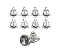 PB 20PCS 2.1cm Small Jingle Bells Metal Bell Xmas Decor Pendants Jewelry Ornaments for Party Christmas Tree DIY Crafts (Silver)