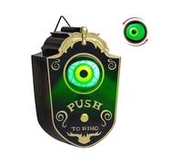 PB One Eye Lights Up Animated Doorbell with Spooky Sounds, Kids Activity, Halloween Party (Black)
