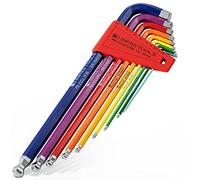 Pb Swiss - Juego de 9 Llaves Allen Hexagonales con Cabeza Esférica Patrón de Colores inchRainbow inch - Pb Swiss Tools