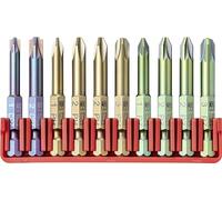 PB Swiss Tools BitBlock PB E6.712 - Juego de puntas de destornillador Pozidriv con 10 cruz Pozidriv y combi Pozidriv E6.712 | 100% fabricado en Suiza | Práctico juego de puntas para aplicaciones