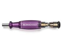 PB Swiss Tools Destornillador PB 6464 | 100% Swiss Made | Destornillador violeta con cargador de bits para puntas C6 Precision