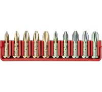PB Swiss Tools Full BitBlock PB C6.706 con 10 puntas de precisión C6 de 1/4 pulgadas | 100% fabricadas en Suiza | Las brocas se pueden empujar hacia los lados o hacia arriba