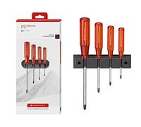 PB Swiss Tools Juego de destornilladores clásicos PB 242 | 100% fabricado en Suiza | Juego de destornilladores de 4 piezas, tamaño 0-3 para tornillos Phillips