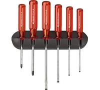 PB Swiss Tools - Juego de destornilladores planos (PH1 de estrella PH), Phillips, (3,5 - 8 mm), PB 244 de 6 piezas, pared, 100% Swiss Made, garantía de por vida