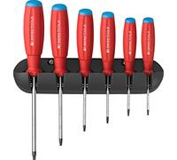 PB Swiss Tools Juego de destornilladores Torx | 100% Swiss Made | Juego de destornilladores SwissGrip de 6 piezas T8/T9/T10/T15/T20/T25 con práctico soporte de pared