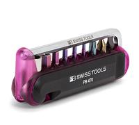 PB Swiss Tools PB 470 - Herramienta multifunción para bicicleta (100% fabricada en Suiza) con puntas de destornillador en ángulo, adaptador, desmontador de neumáticos para bicicleta de montaña