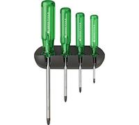 PB Swiss Tools Classic - Juego de destornilladores Pozidriv con soporte de pared (tamaño: 192/0, 1, 2, 3)