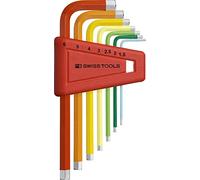 PB SWISS TOOLS Rainbow - Juego de llaves en L PB 210.H-6 RB | 100% fabricado en Suiza | Juego de llaves hexagonales de 7 piezas codificadas por colores por tamaño con bordes biselados con precisión