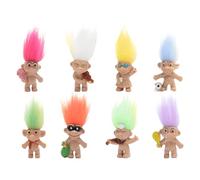 PBAHAUP 8 Piezas Mini Muñecos Troll, Trolls Muñecos, Pvc Vintage Trolls, Muñeca Suerte, Mini Figuras De Acción, Proyecto Escolar, Artesanías, Favores Del Partido (8 Cm)