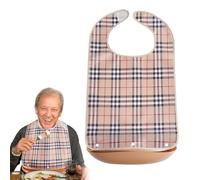 PBAHAUP Babero Impermeable Para Personas Mayores, Baberos Adultos,Babero Para Adultos, Lavable, Protección De Ropa Unisex Para Madres, Padres, Personas Mayores Y Discapacitados (Caqui)