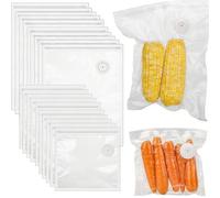 PBAHAUP Bolsas de Vacío para Alimentos 10 Unidades, Bolsas de Almacenamiento al Vacío Reutilizables con Válvula, para Conservar Frescura de Carne, Ahorro Espacio Congelador y Organización Cocina