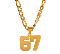PBAHAUP Collar 67, Collar Meme 6 7 de Acero Inoxidable con Colgante, Joya Personalizada para Mujeres y Hombres, Collar Número Six Seven para Ocasiones Especiales