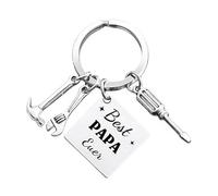 PBAHAUP Llavero Personalizado para Papá, Regalo Original para el Dia del Padre Cumpleaños San Valentín, Llavero Metalico con Diseño Elegante para Padre Esposo, Abuelo, 1 Unidad (B)