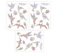 PBAHAUP Pegatinas Anticolisión para Ventanas, 3 Hojas 33 Piezas Pegatinas Anticolisión para Ventanas, Siluetas Pájaros, Protector Puerta Vidrio y Salvapájaros, Pegatinas para Ventanas Prisma