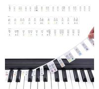 PBAHAUP Pegatinas Piano Reutilizables, Guía de Notas para Teclado de 88/61 Teclas, Etiquetas Extraíbles de Silicona para Principiantes, Aprende Piano Fácil y Rápido (1 Unidad)
