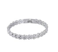 PBAHAUP Pulsera de Plata para Mujeres, Pulsera con Imanes 3800 Gauss, Diseño Trébol de Cuatro Hojas Plata 925, Joya de Cobre Ajustable para el Bienestar Natural