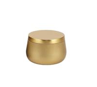 PBDEIOEOE Tarros dulces, Pack Of 2 Metal Candy Jars 4oz Gold And Black 7.8x8.8x5.6cm For Candle Making And Storage(Gold)